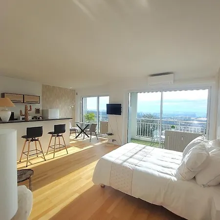 아파트 Vue Sur Lyon - Clim - Terrasse - Parking Securise 칼루레 쿠르